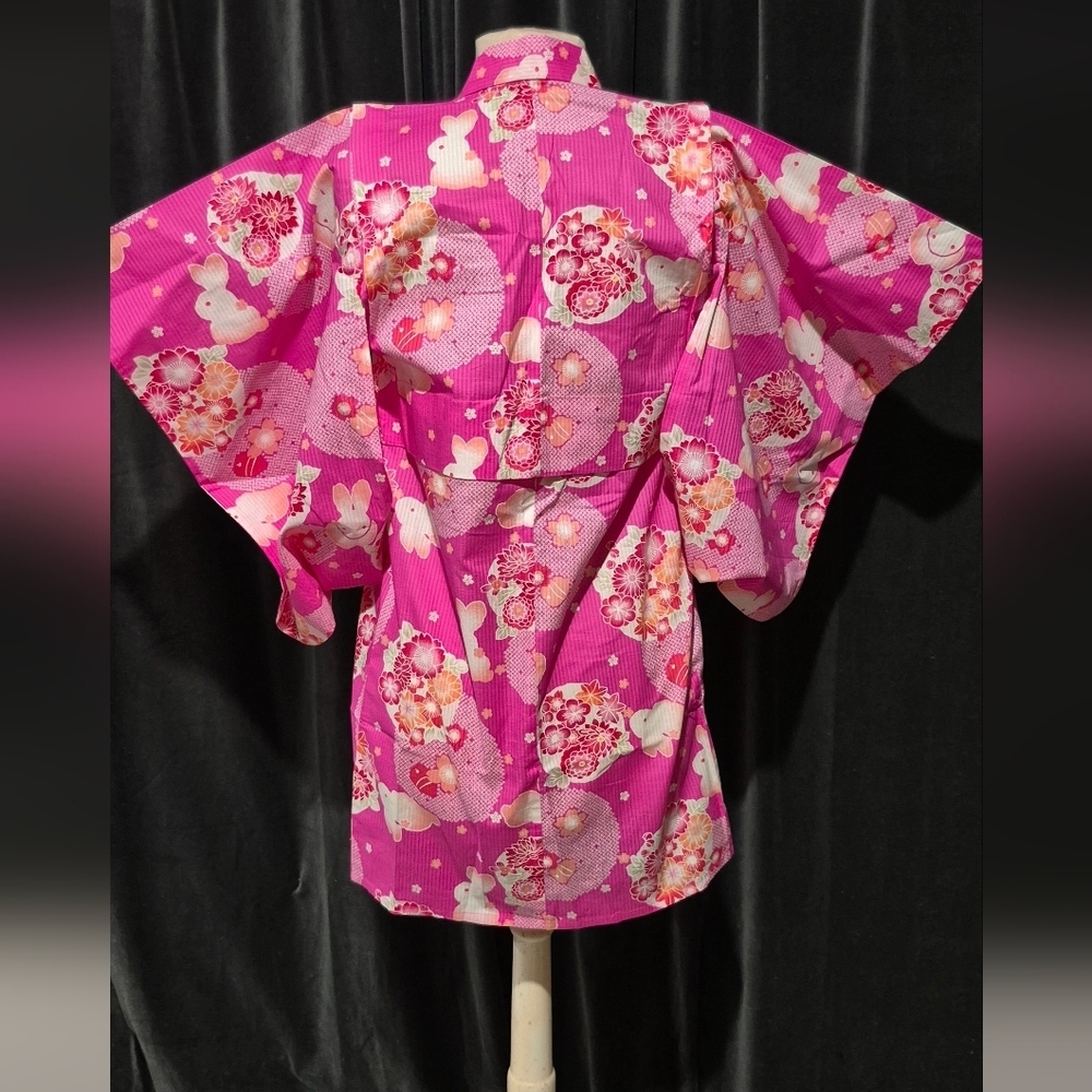 Uniqlo Pink Floral Kids Kimono - Picture 2 of 4